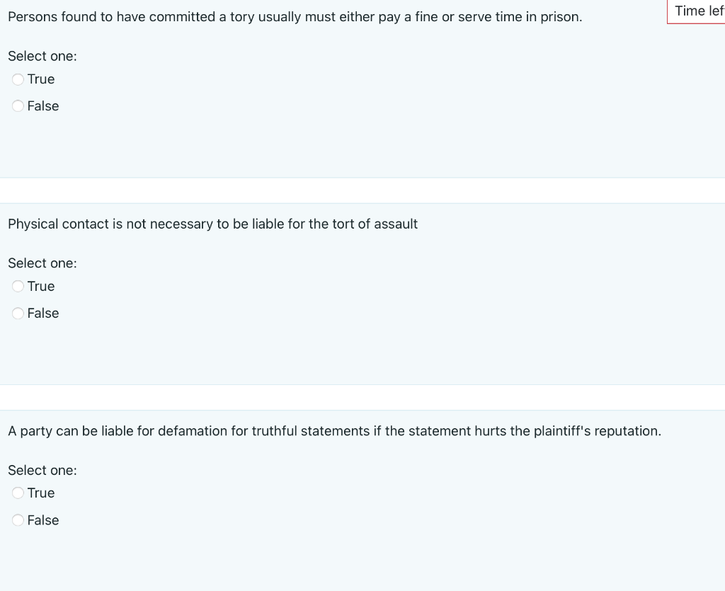 Please answer all Time lef Persons found to have