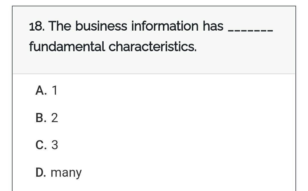I need the answer as soon as possible 18. The