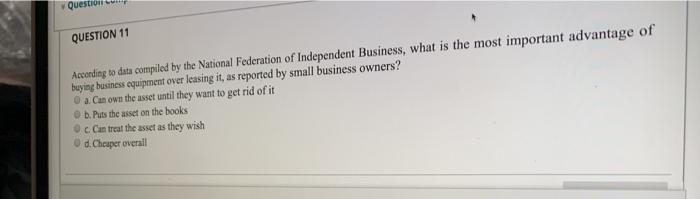 Question QUESTION 11 According to data compiled