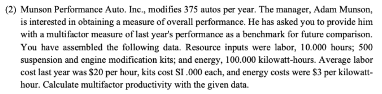 (2) Munson Performance Auto. Inc., modifies 375