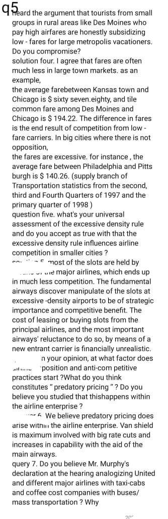 . q5eard the argument that tourists from small