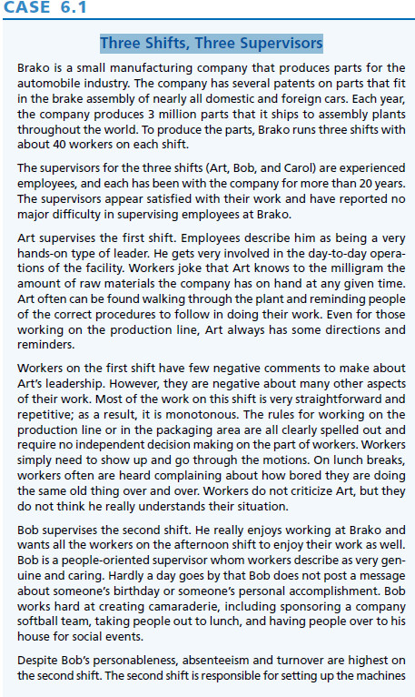 case study CH6 Three Shifts, Three Supervisors