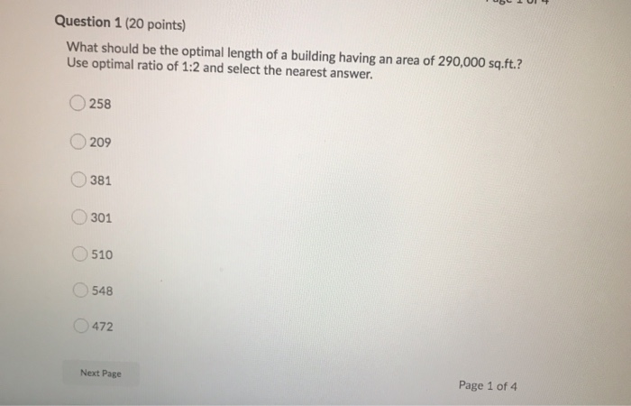 Question 1 (20 points) What should be the optimal