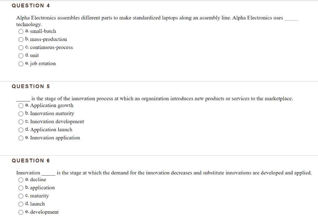 QUESTION 4 Alpha Electronics assembles different