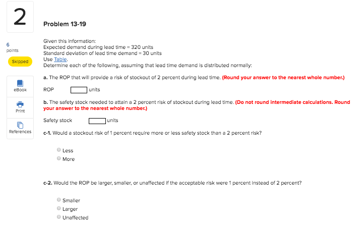Problem 13-19 points Given this information: