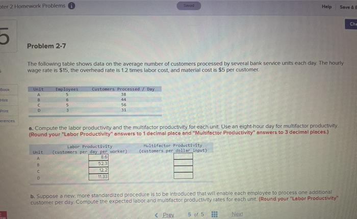 ter 2 Homework Problems Help Save & E Che 5