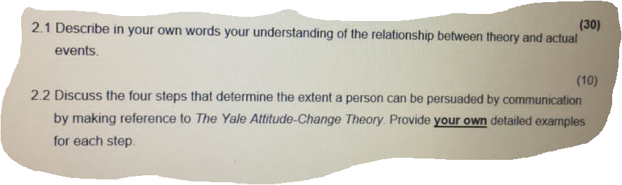 (30) 2.1 Describe in your own words your