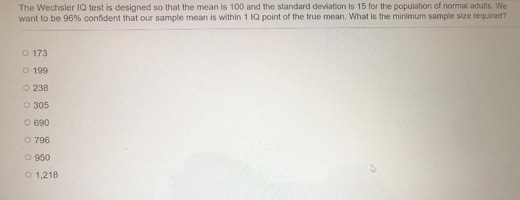 The Wechsler IQ test is designed so that the mean