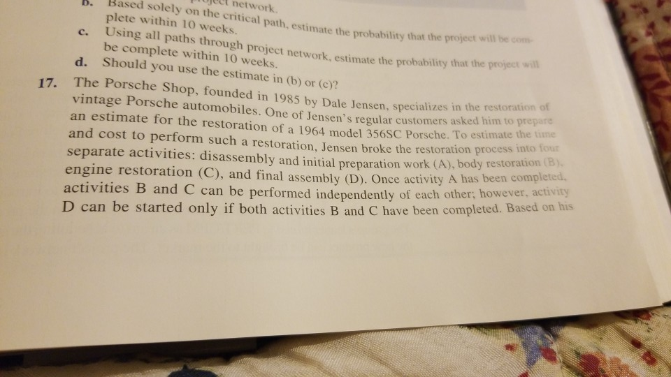 number 17 a,b,c,d and e. c. e the probability
