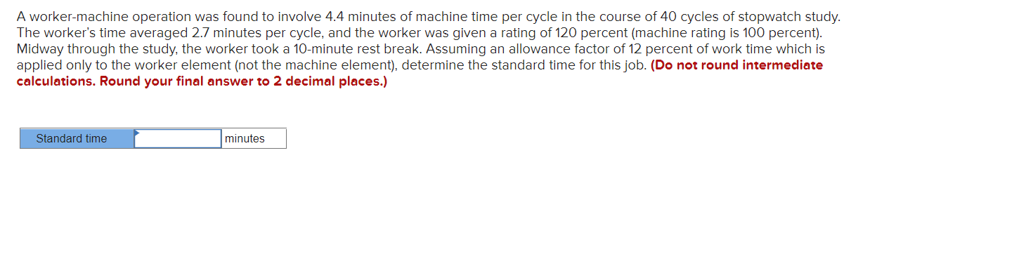 How many work cycles should be timed to estimate