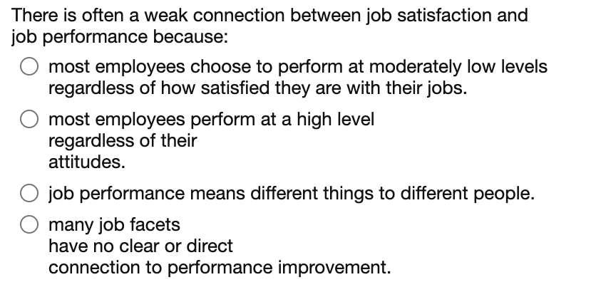 There is often a weak connection between job