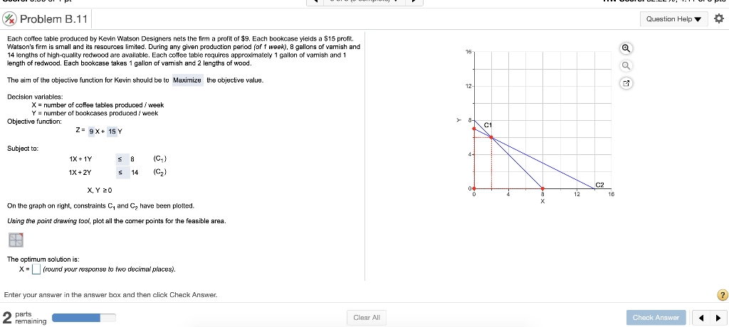 Problem B.11 Question Help O Each coffee table