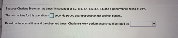 Suppose Charlene Brewster has times in seconds)