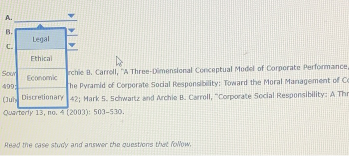 Answer ABC with the drop down optioms and the