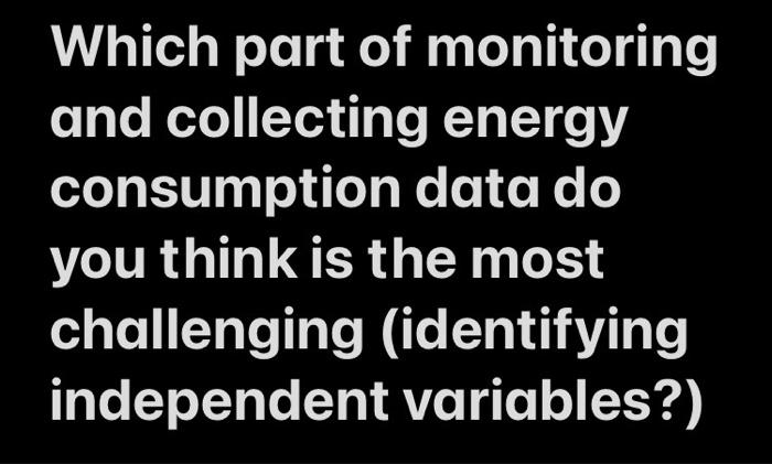 Which part of monitoring and collecting energy