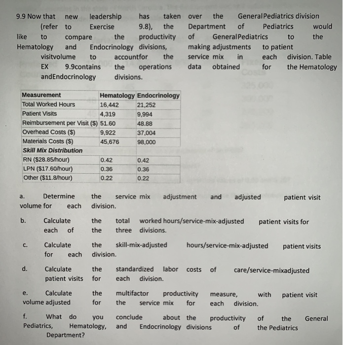 Answers for 9.9 the 9.9 Now that new leadership