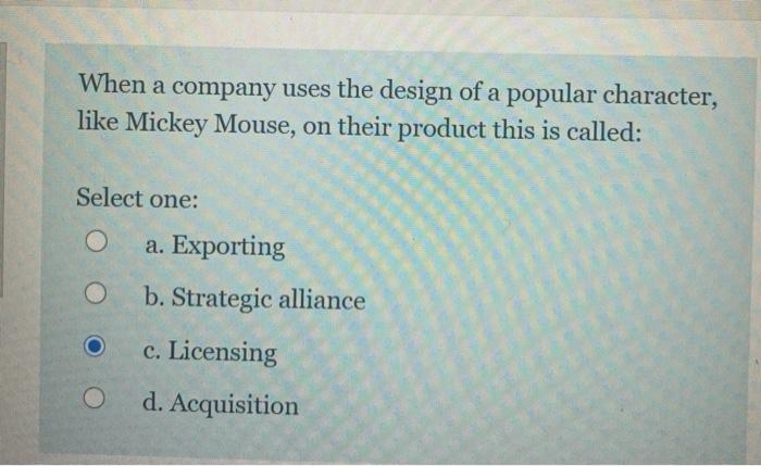 Which international strategy involves not