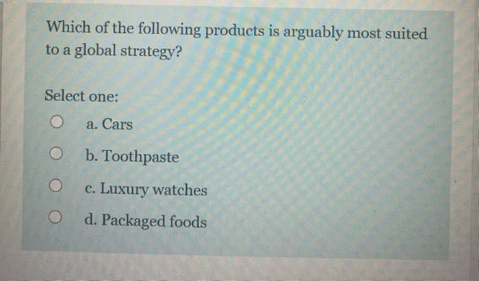 Which international strategy involves not