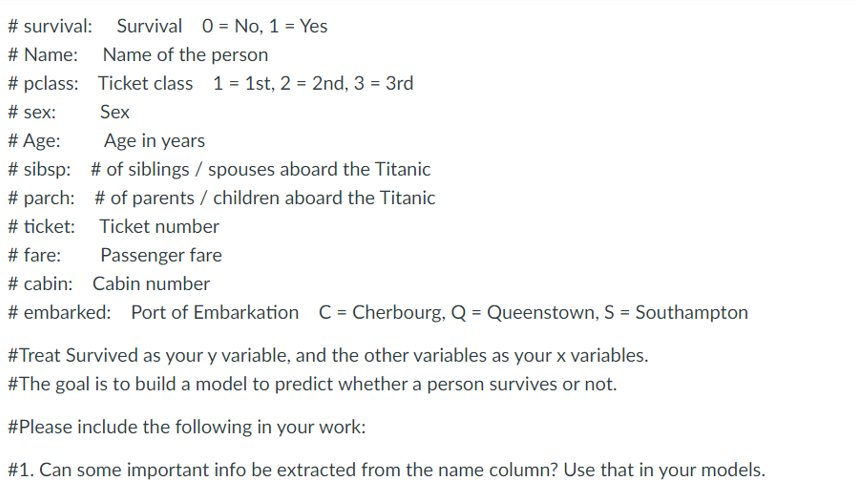Titanic dataset, python - # survival: Survival 0