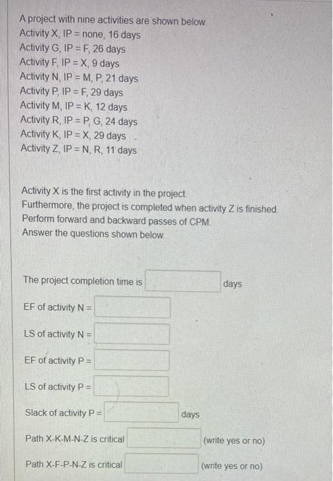 i need both solutions A project with nine
