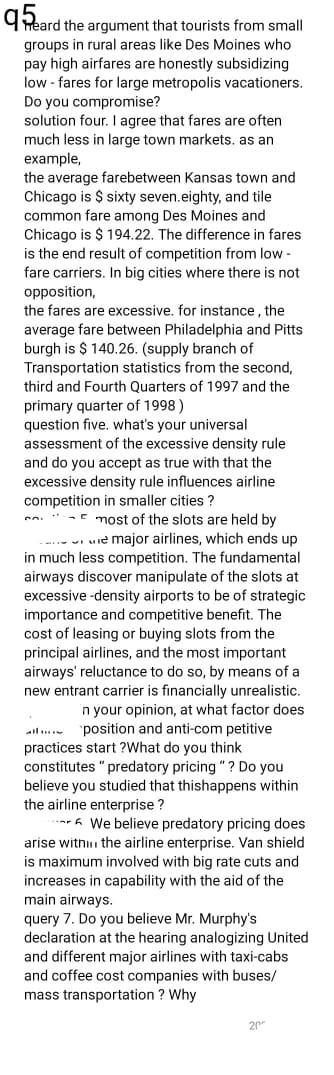 . q5eard the argument that tourists from small