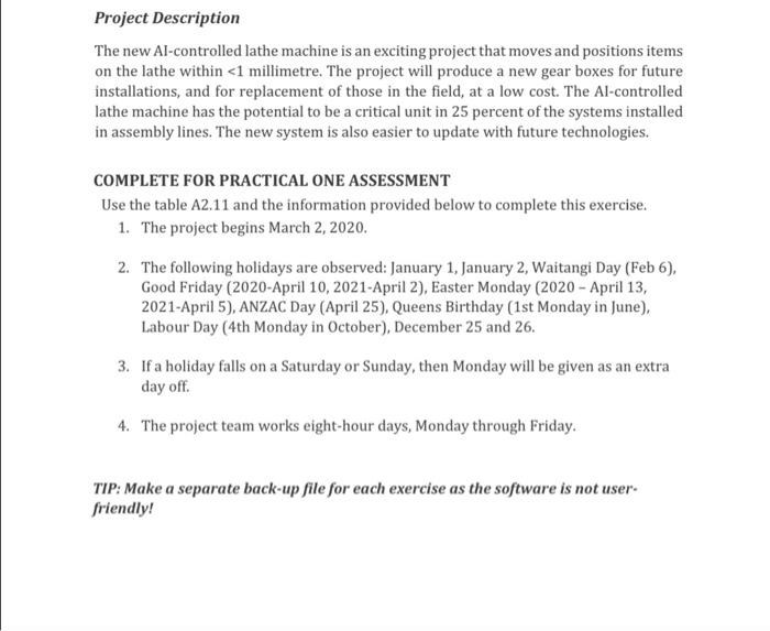 Project Description The new Al-controlled lathe