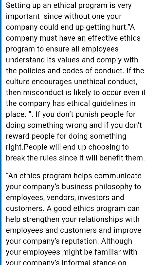 Why is an effective ethics program important?