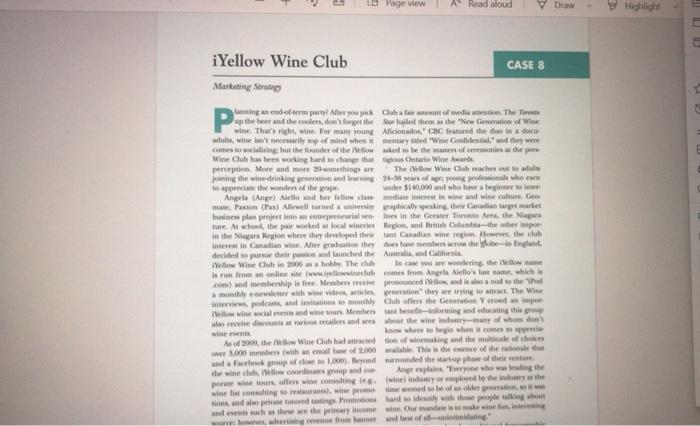 Page view A Read aloud V Draw Highlight CASE 8