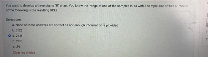 You want to develop a three-sigma "R" chart. You