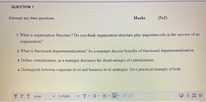 long answer QUESTION 1 Attempt any two questions