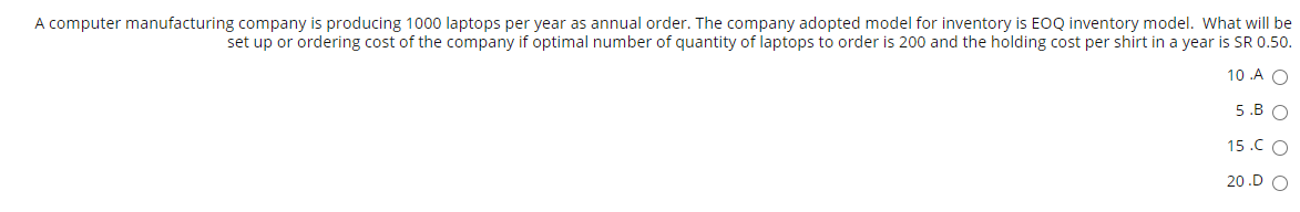 A computer manufacturing company is producing