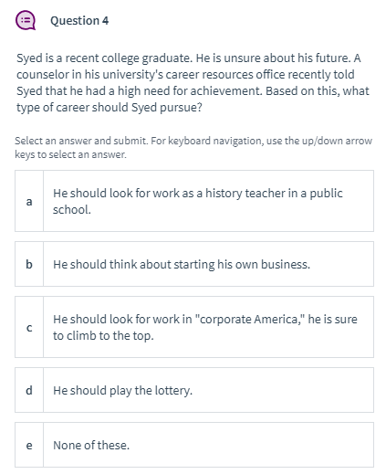 Question 4 Syed is a recent college graduate. He