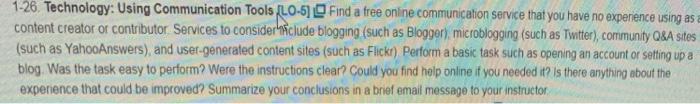 1-26. Technology: Using Communication Tools