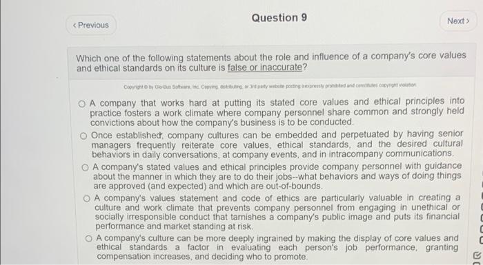 question 9: i need an explaination on your answer