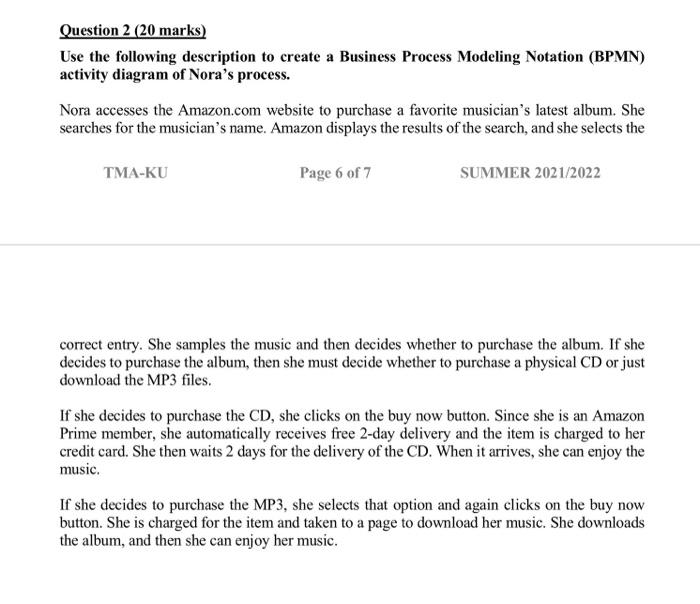 Question 2 (20 marks) Use the following