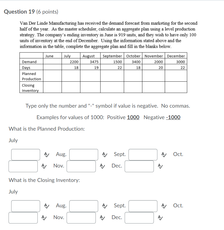 Question 19 (6 points) Van Der Linde