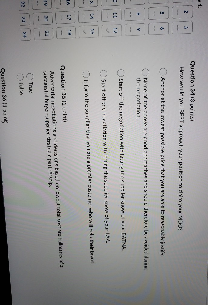 Question 34 (3 points) How would you BEST