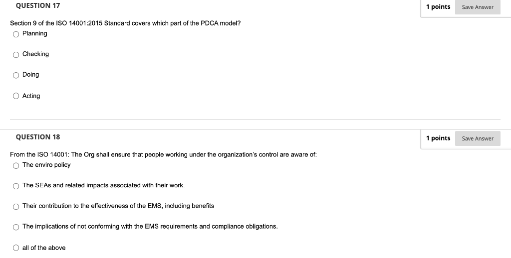 QUESTION 17 1 points Save Answer Section 9 of the