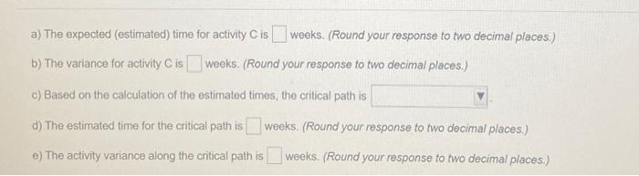 a) The expected (estimated) time for activity Cis