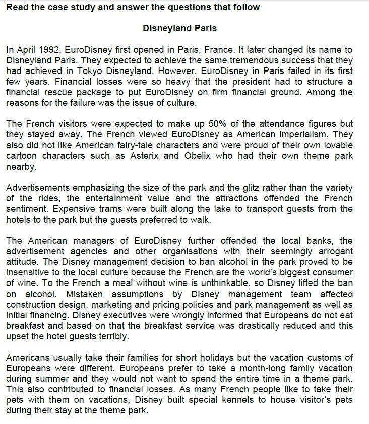 Question 1 Analyse the cultural differences that