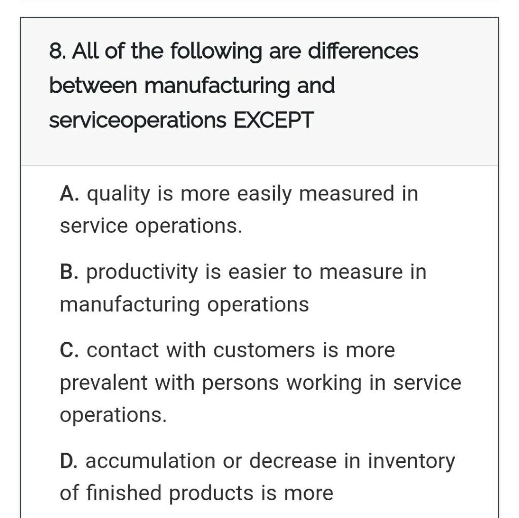 I need the answer as soon as possible 8. All of