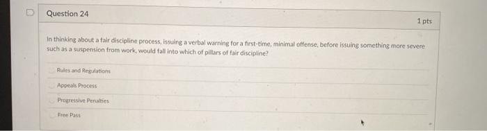 Question 24 1 pts In thinking about a fair