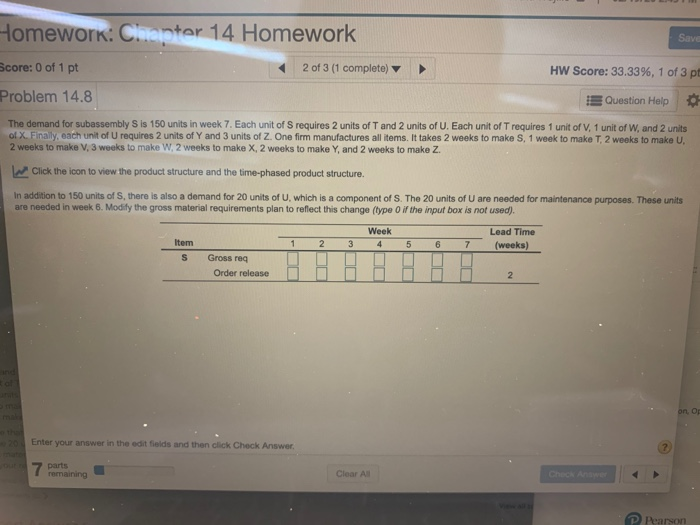 Homework: Chapter 14 Homework Save 2 of 3 (1