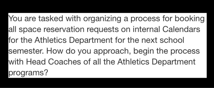 You are tasked with organizing a process for