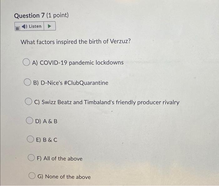 6 9 Question 5 (1 point) 4) Listen The Design