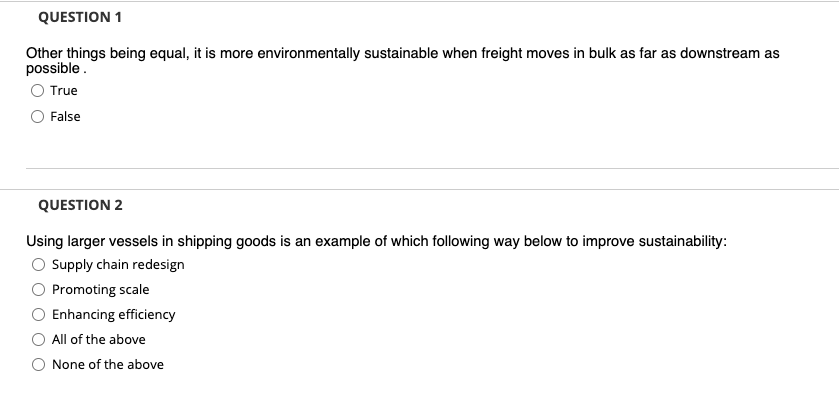 QUESTION 1 Other things being equal, it is more