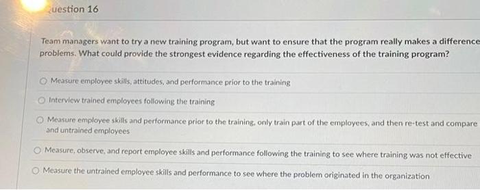 16 Team managers want to try a new training