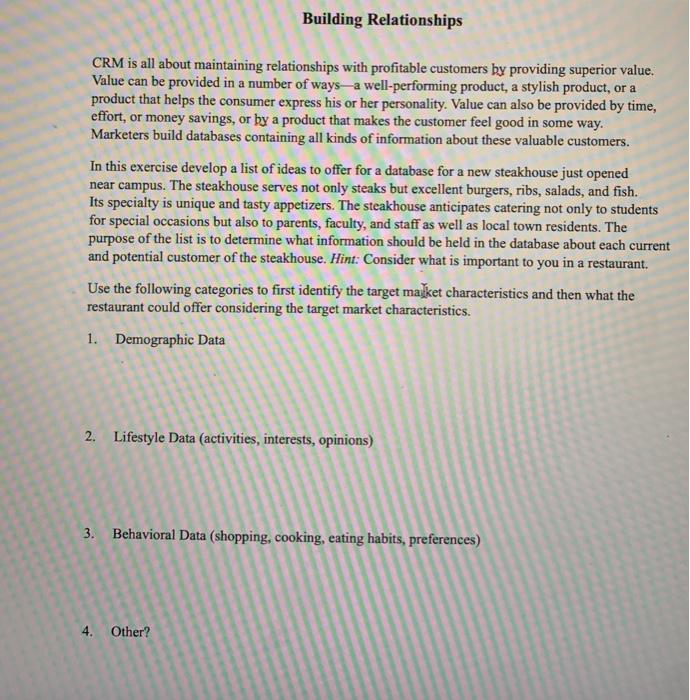 Building Relationships CRM is all about