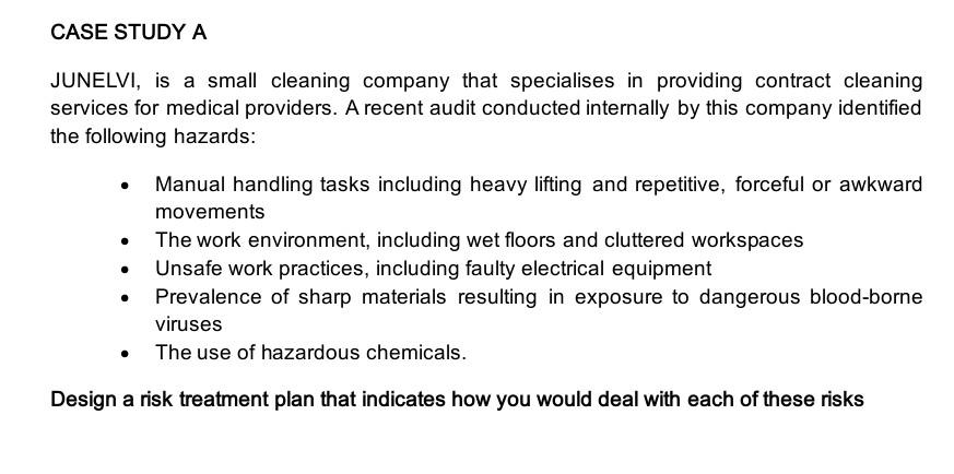 CASE STUDY A JUNELVI, is a small cleaning company