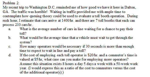 a. Problem 2: My recent trip to Washington D.C.